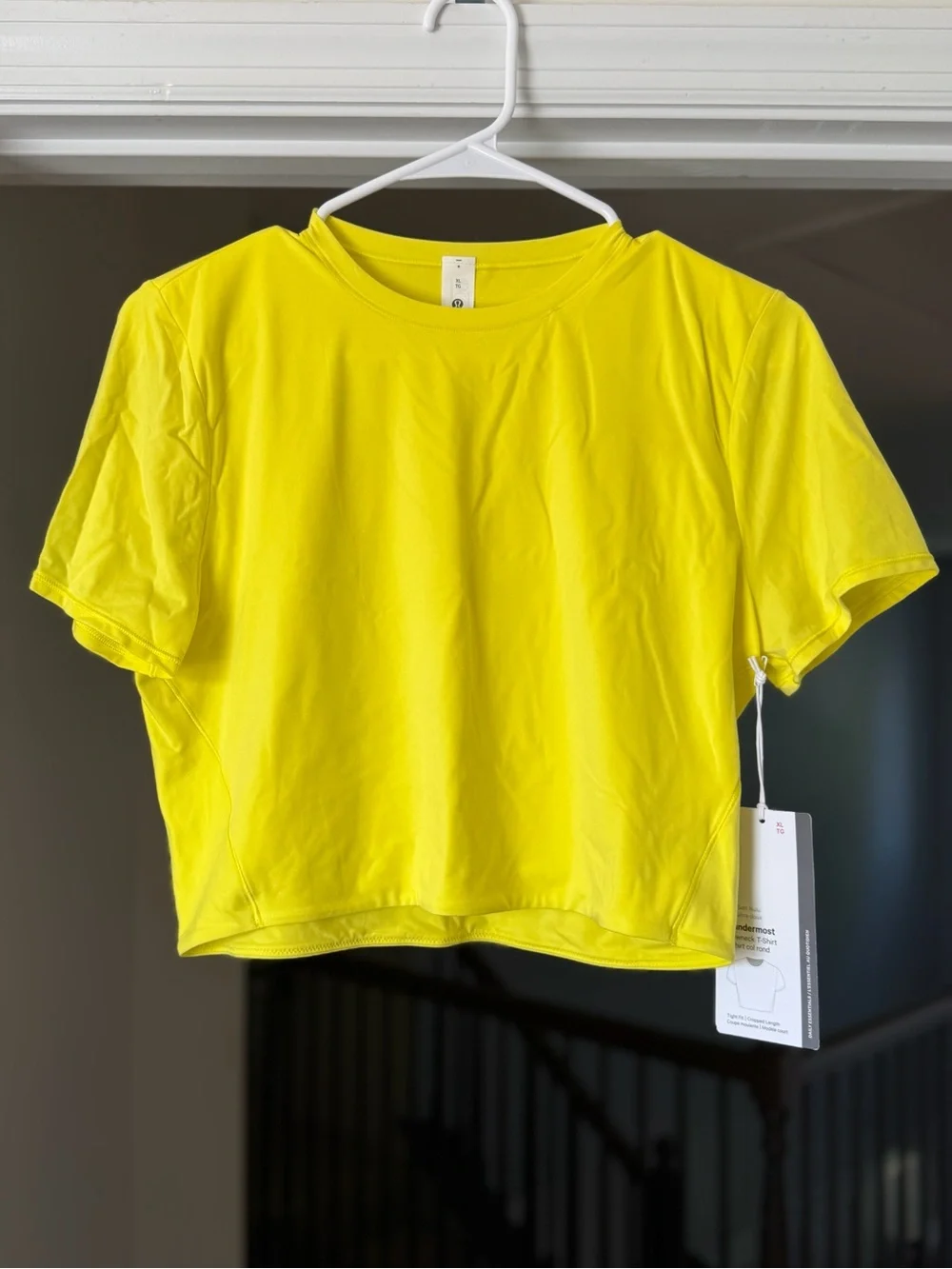 lululemon athletica Bright Yellow Cropped Tee